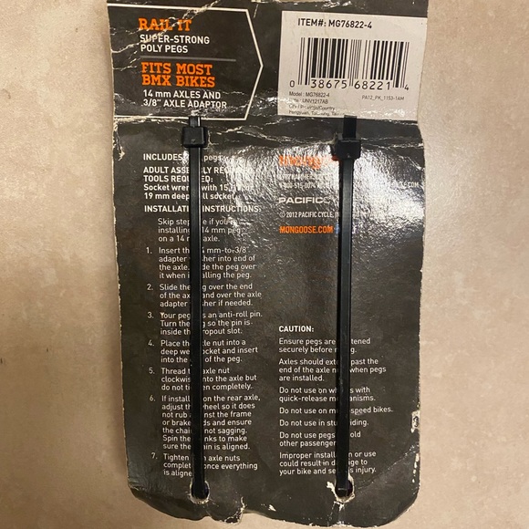 Mongoose Mid-School Poly BMX Pegs - Picture 2 of 4